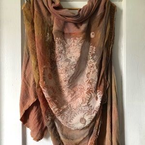 Custom made cashmere mixed fabric wrap scarf